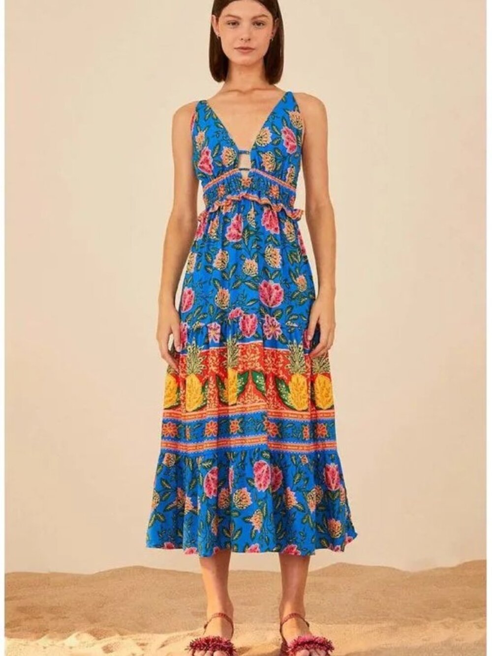 FARM RIO Pineapple Garden Midi dress sz XS NWT STUNNING!!! (Brazil exclusive!!!)